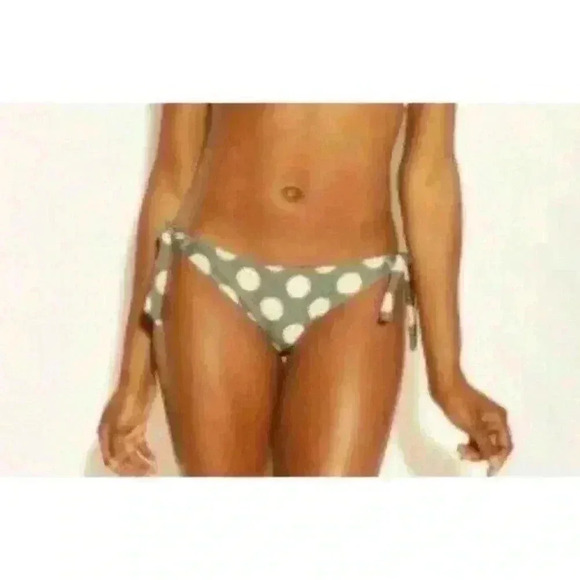 Xhilaration Womens Olive Polka Dot Cheeky Side Tie Bikini Bottom Size Small - Picture 1 of 5